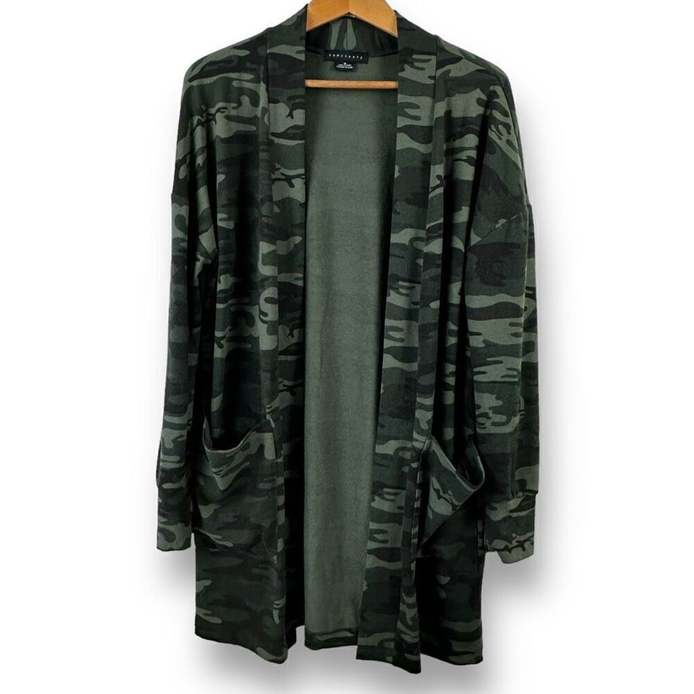 Sanctuary Women's Size M Green Camouflage Duster Cardigan Open Front